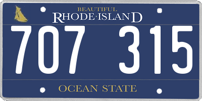 RI license plate 707315