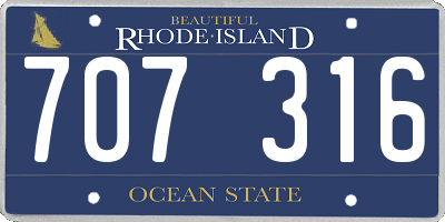 RI license plate 707316