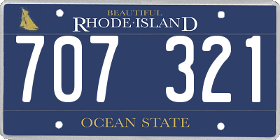 RI license plate 707321