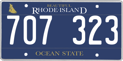 RI license plate 707323