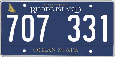RI license plate 707331