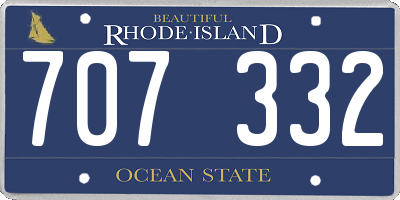 RI license plate 707332