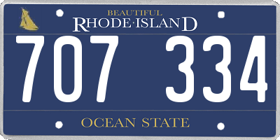 RI license plate 707334