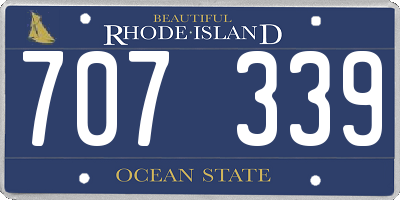RI license plate 707339