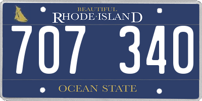 RI license plate 707340