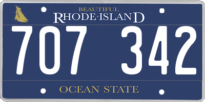 RI license plate 707342
