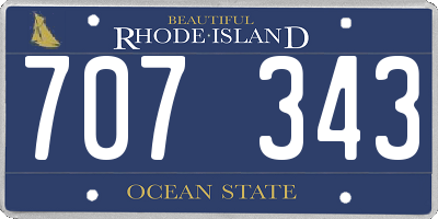 RI license plate 707343