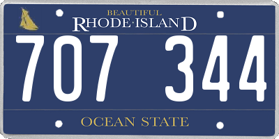 RI license plate 707344