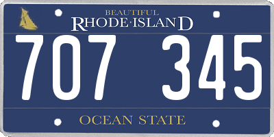 RI license plate 707345