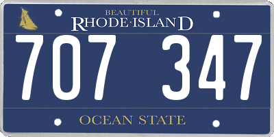 RI license plate 707347