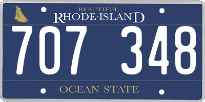 RI license plate 707348