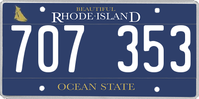 RI license plate 707353