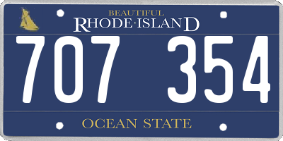 RI license plate 707354