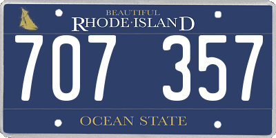 RI license plate 707357