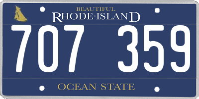 RI license plate 707359