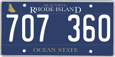 RI license plate 707360