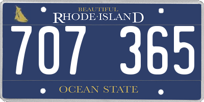 RI license plate 707365