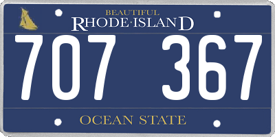 RI license plate 707367