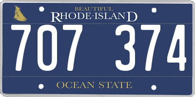 RI license plate 707374
