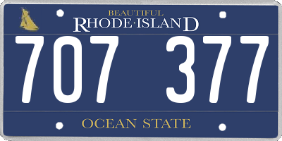 RI license plate 707377