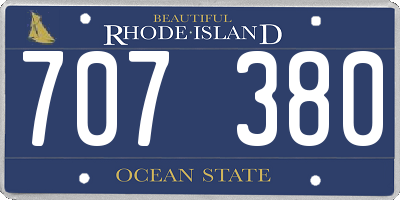 RI license plate 707380