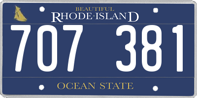 RI license plate 707381