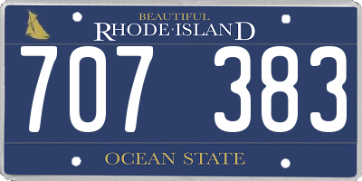 RI license plate 707383