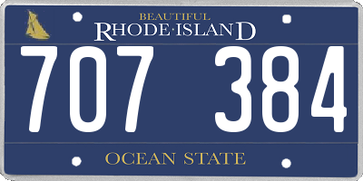 RI license plate 707384
