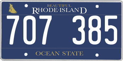 RI license plate 707385