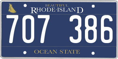 RI license plate 707386