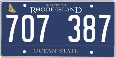 RI license plate 707387