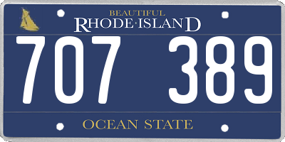 RI license plate 707389