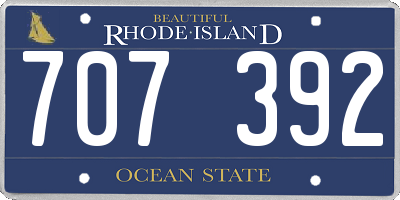 RI license plate 707392
