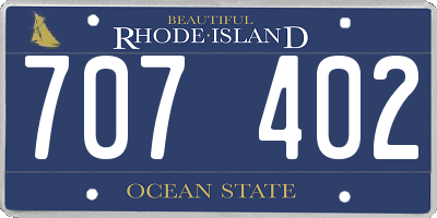RI license plate 707402