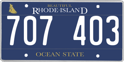 RI license plate 707403