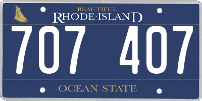 RI license plate 707407