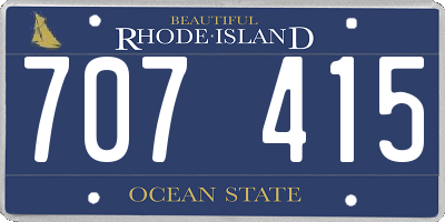 RI license plate 707415