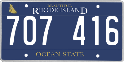 RI license plate 707416