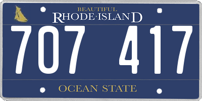 RI license plate 707417