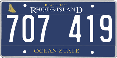 RI license plate 707419