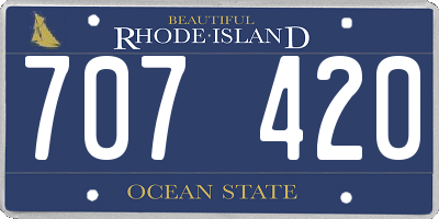 RI license plate 707420