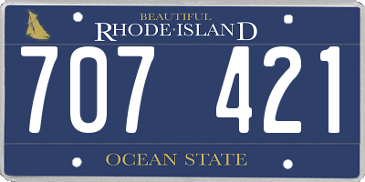 RI license plate 707421