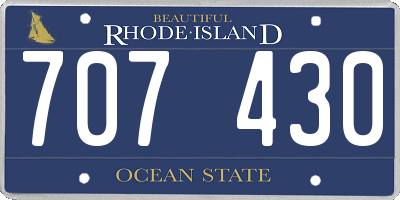 RI license plate 707430