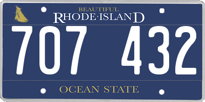RI license plate 707432