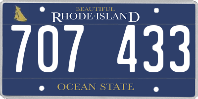 RI license plate 707433