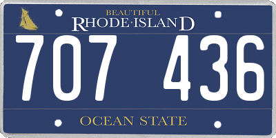 RI license plate 707436