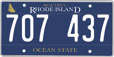 RI license plate 707437