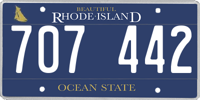 RI license plate 707442