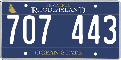 RI license plate 707443