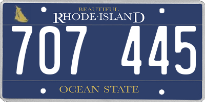 RI license plate 707445